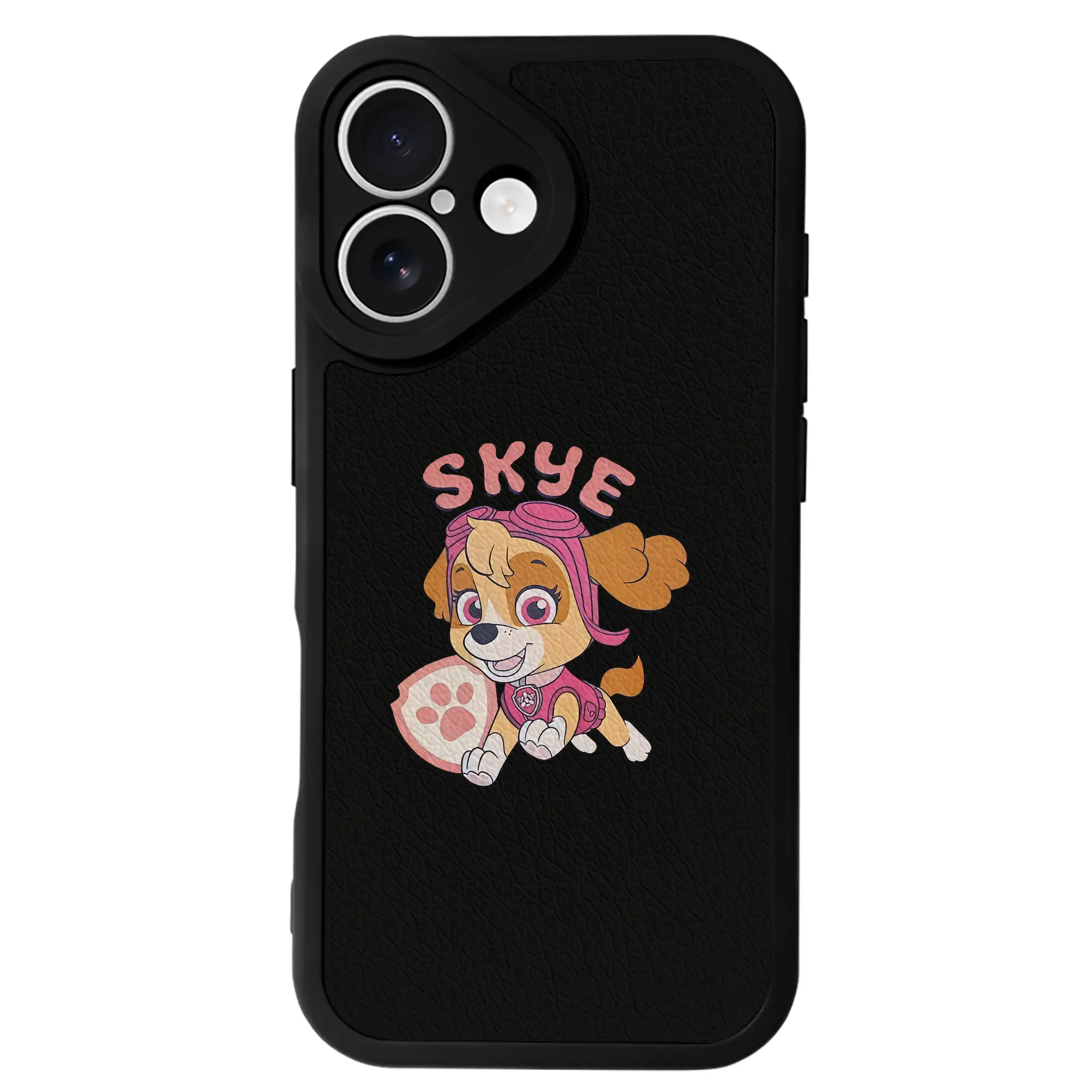 パウ・パトロール グッズ,スカイ - IPhone 16シリーズ対応 ・ シリコンスマホケース ・ レザー調 ・ 高精度フィット ・ 耐衝撃 ・ ワイヤレス充電対応 ・ 精密カット